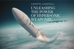 a hypersonic weapon shoots through space above the earth's atmosphere